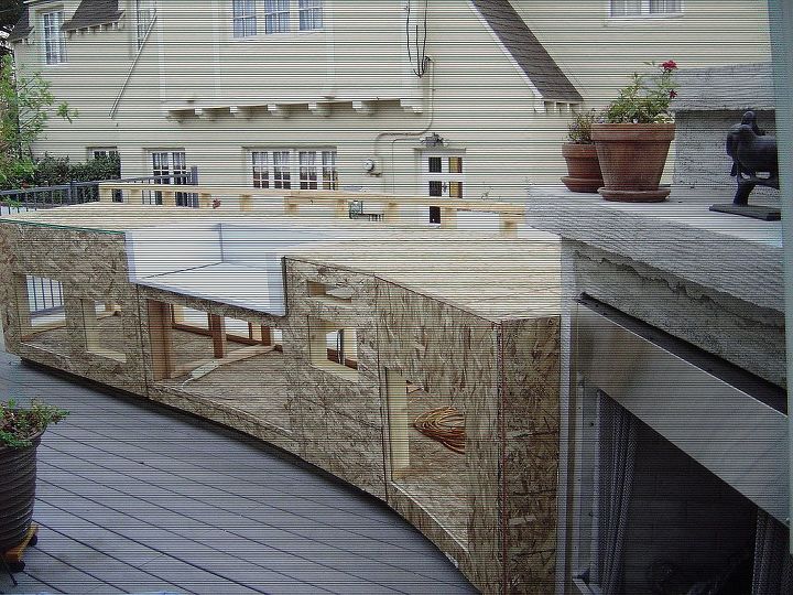 nuestra cocina al aire libre cubierta y la cubierta del patio, Zona de cocina exterior de madera contrachapada