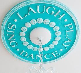 how to paint a ceiling medallion for kids rooms, crafts, painting, shabby chic, Children s Ceiling Medallion shown in custom color Tiffany Blue