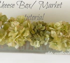 cheese box market box, crafts, painting, woodworking projects, complete with hydrangeas
