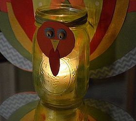 simple turkey votives, crafts, mason jars, seasonal holiday decor, thanksgiving decorations