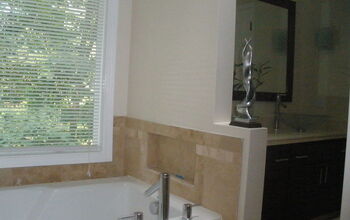 Here's a photo of the master bathroom I just finished renovating myself from top to bottom.