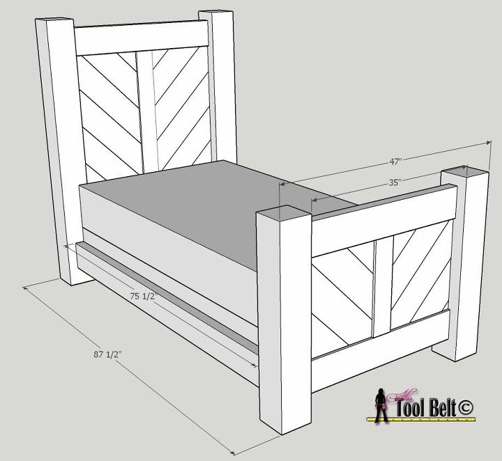 rustic barnwood twin bed, diy, how to, painted furniture, rustic furniture, woodworking projects