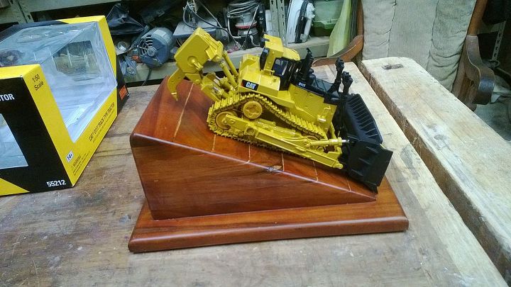 this is a dozer trophy that i made for one of my dear friends, diy, woodworking projects