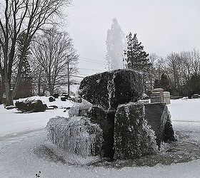 winter waterscapes, outdoor living, ponds water features, Majestic Natural Ice Sculpture