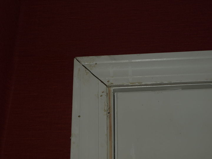 wallpaper amp trim repair, paint colors, painting, wall decor, Before Reason I lost count Wood trim was taken off the wall to install the wallpaper when the door trim was re installed it now looks like this I have no clue how to repair or if its better to just buy new