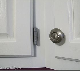 how i painted my oak cabinets, doors, kitchen cabinets, kitchen design, painting, I painted my hinges and installed new knobs instead of the brass colored handles