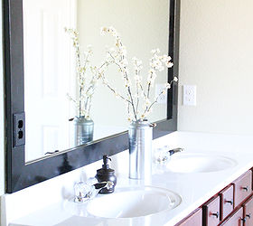 diy cheap and easy bathroom mirror frame, bathroom ideas, home decor, DIY Bathroom Mirror Frame