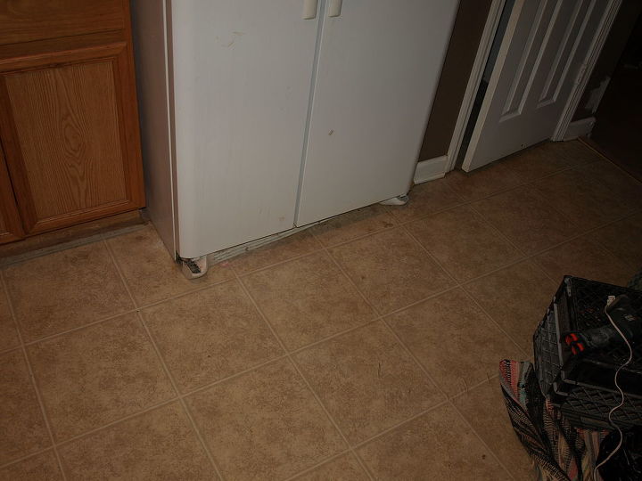 kitchen floor ceramic tile, Appliances must be relocated during the installation