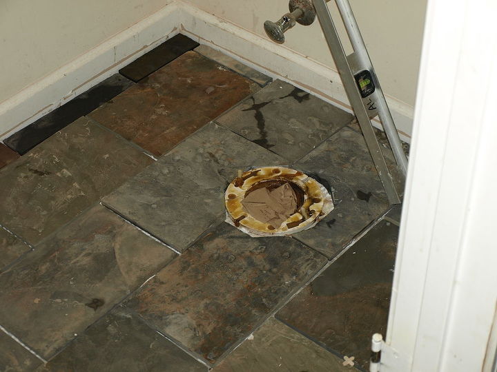 kitchen floor ceramic tile, The bathroom where the toilet sits