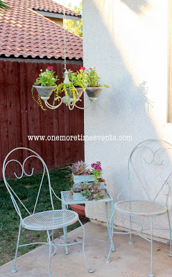 planting in a chandelier, gardening, lighting, repurposing upcycling, Finished creating a cozy corner with patio furniture and chancy