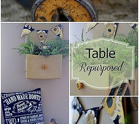 vintage table converted to wall planter, gardening, home decor, repurposing upcycling