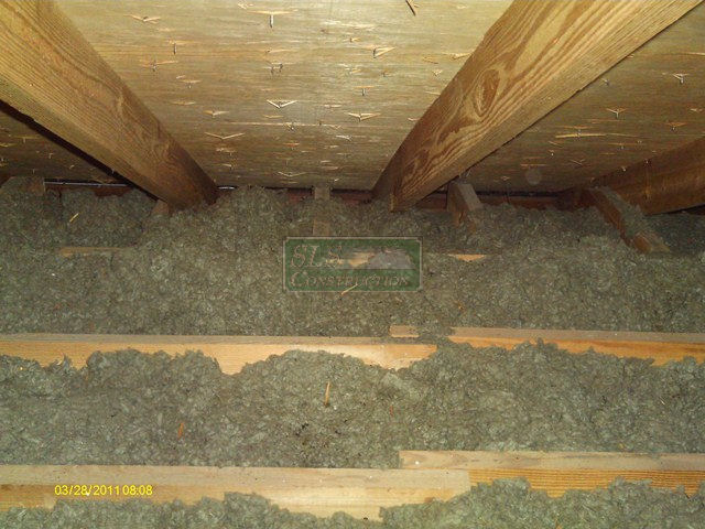 air seal your attic before insulating, home maintenance repairs, how to, Shoot this doesn t look too bad let s just spray some more cellulose in there well be good right Well maybe not so fast