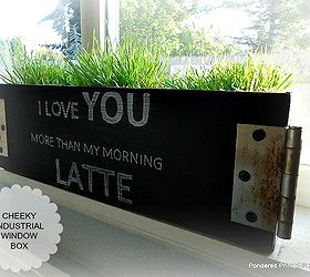 taking everyday items or junk and making it into something cute quirky and useful, container gardening, crafts, gardening, repurposing upcycling, Some paint some junk hardware and the perfect cheeky saying make this a welcome addition to my kitchen window