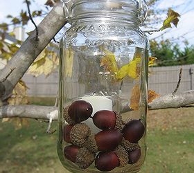 pottery barn inspired mason jar candles super easy and fun and practically free, crafts, mason jars, Even more fun outdoors