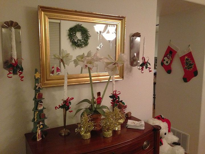 christmas 2012, christmas decorations, flowers, seasonal holiday decor, Dining room
