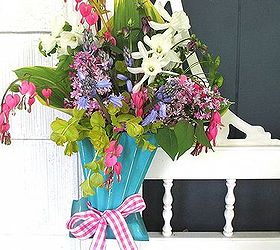gather flowers for a may day basket, crafts, flowers, gardening, wreaths, May Day Basket hung on the screen door handle