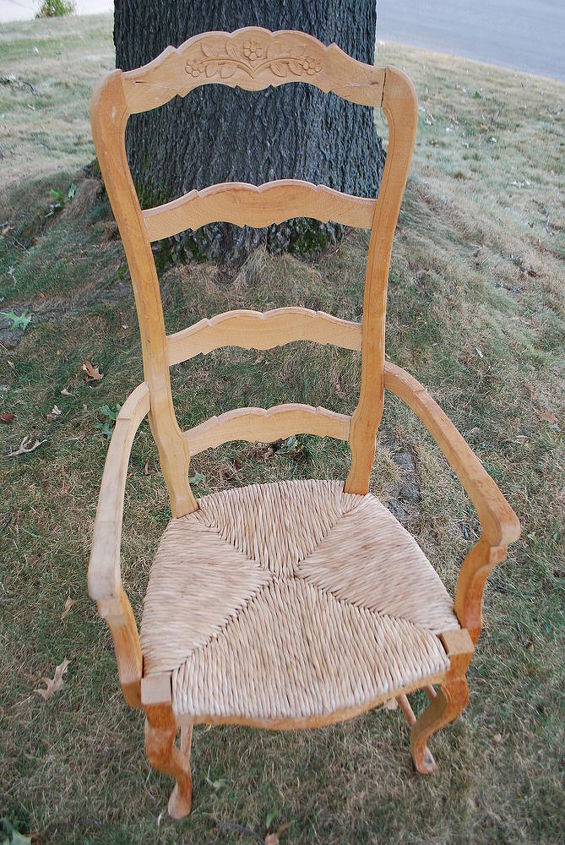 rush seat farmhouse chair, painted furniture, This is the chair before please come and see the after