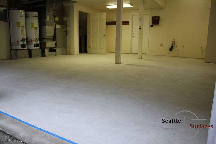 solid color epoxy garage floor, concrete masonry, flooring, garages, The Same Surface After Being Ground to Prep it for Epoxy