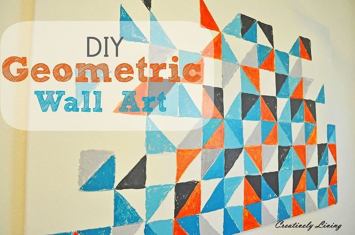 my diy geometric wall art, home decor, painting, The finished product