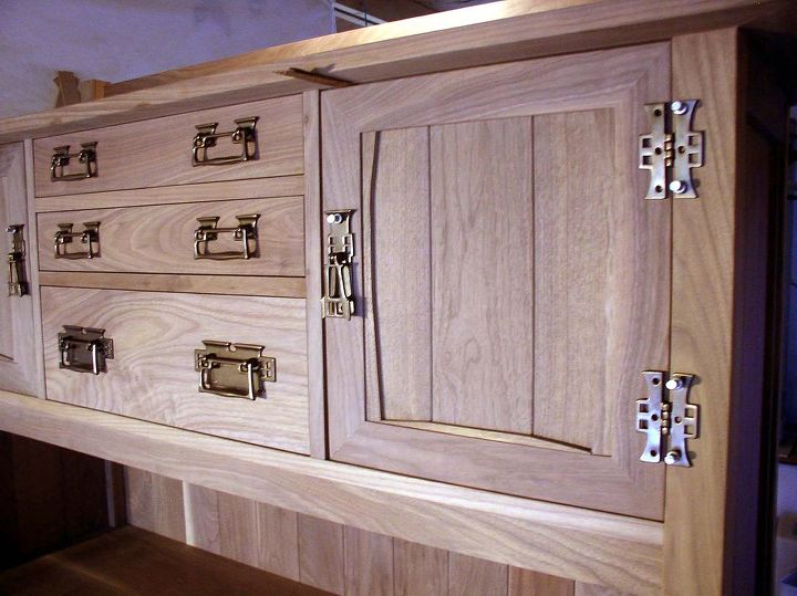 an envisioned walnut sideboard, kitchen cabinets, painted furniture, woodworking projects, Hardware placement detail as the placement is established the walnut overlay for the doors is designed