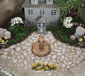 miniature garden or a fairy garden what s the diff, crafts, gardening, Miniature garden in an old cement urn