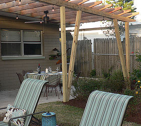 Here are some photos of the recently completed pergola in my back yard.