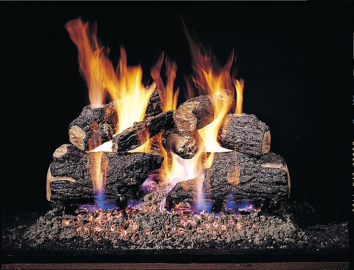 peterson real fyre gas logs these are a great addition to a standard wood burning, fireplaces mantels, home decor, hvac, living room ideas, Peterson Real Fyre gas logs these are a great addition to a standard wood burning fireplace