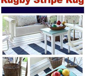 diy drop cloth rugby stripe rug, crafts, outdoor furniture, outdoor living, porches, reupholster