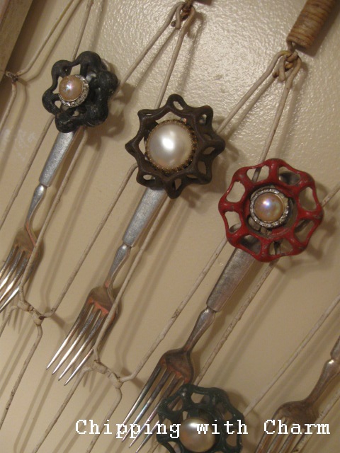 funky fork flowers and more, flowers, gardening, repurposing upcycling, Fork faucet handle vintage earring and super glue