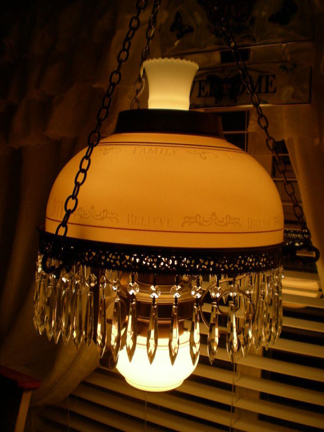 swag lamp with jazz, home decor, lighting, repurposing upcycling, This is the after