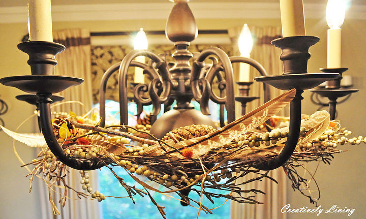 fall chandelier, seasonal holiday decor