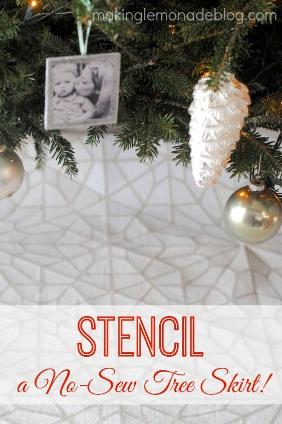 how to make a stenciled tree skirt from a dropcloth, christmas decorations, crafts, painting, seasonal holiday decor, Creating a stenciled tree skirt is easy though it does take some time Here s how I did it on a budget by using a canvas dropcloth