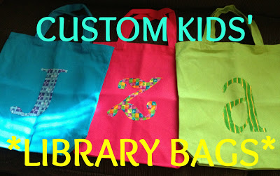 custom kids library totes, crafts, Pin it