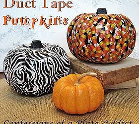 easy and cheap halloween ideas, crafts, halloween decorations, repurposing upcycling, seasonal holiday decor, So easy that the kids could help Dollar Tree faux pumpkins covered with seasonal duct tape Find directions here