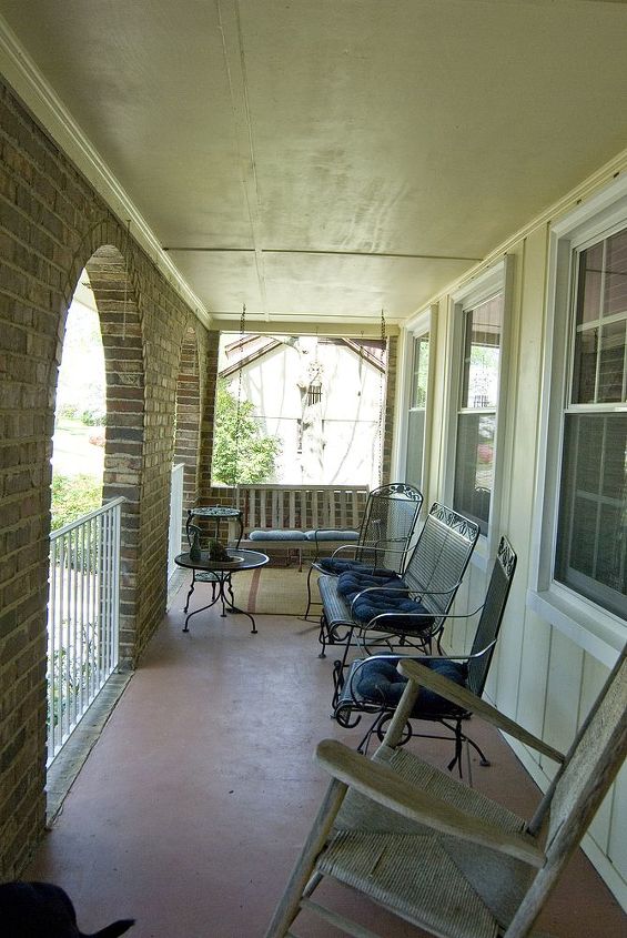 garden oasis on porch, outdoor furniture, outdoor living, porches, The faded porch that needed attention