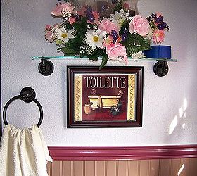 bathroom makeover turned into major bathroom remodel, bathroom ideas, diy, home decor, Added touch to the wall above the toilet another picture off the internet
