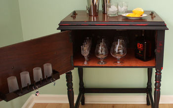 Sewing Cabinet Upcycled into a Bar Cart