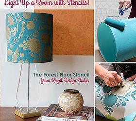 stencil how to stenciling a lampshade, crafts, painting, repurposing upcycling, Stenciled Lampshade How To