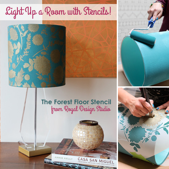 Stencil How To Stenciling A Lampshade Hometalk
