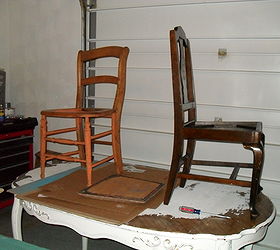 the brides chair a keepsake for my daughter, painted furniture, I started with the chair on the right