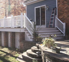 this is a deck that we removed the old rotting deck boards and rails and replaced, decks, outdoor living, painting