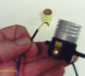 rewiring a dangerous lamp, electrical, lighting, I twisted the wires tightly and made to hook to attach to the terminals