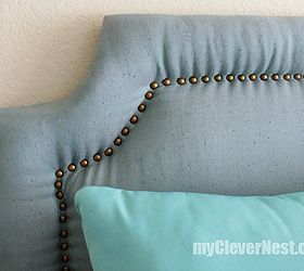 diy headboard with nailhead trim, bedroom ideas, diy, Working with nailheads was so aggravating at first But the longer I stuck with it I got my system down
