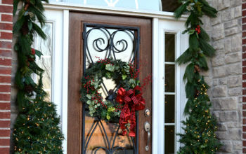 Decoración navideña de la puerta y el porche