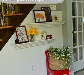 best of 2012 home project renovations room makeovers and tutorials, home decor, shelving ideas, How to hang shelves in minutes using painters tape easy tutorial