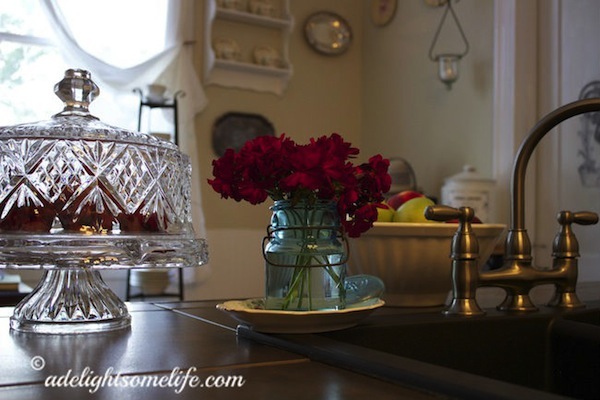 kitchen renovation, home decor, kitchen design, painting, fresh flowers and floral china bring romance to the room