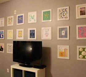diy grid gallery wall with homemade frames, home decor, wall decor
