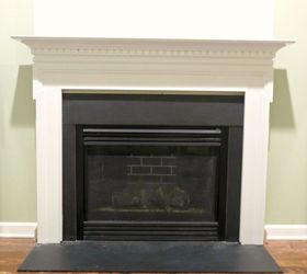 building a fireplace mantel after closing a tv niche above fireplace, Doesn t it look so much better