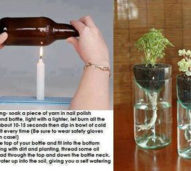 how to cut a glass bottle and make a lovely planter