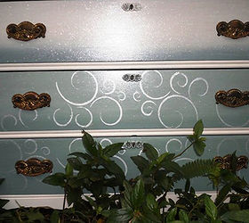 frozen inspired, painted furniture, Snow swirls in ombre